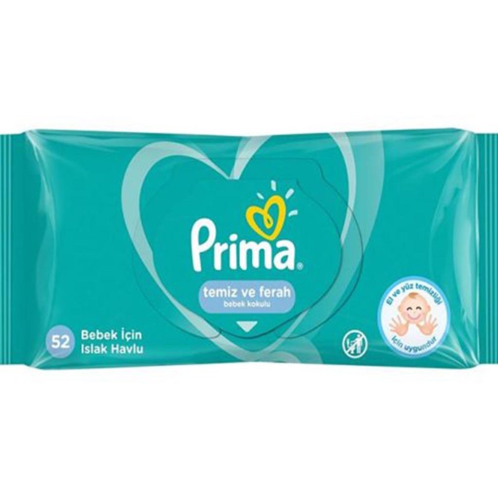 دستمال مرطوب پریما مدل clean and fresh بسته 52 عددی Prima