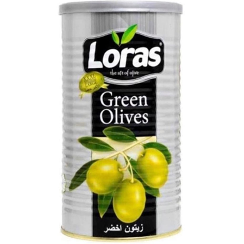 زیتون سبز لوراس قوطی 1.5 کیلویی Loras
