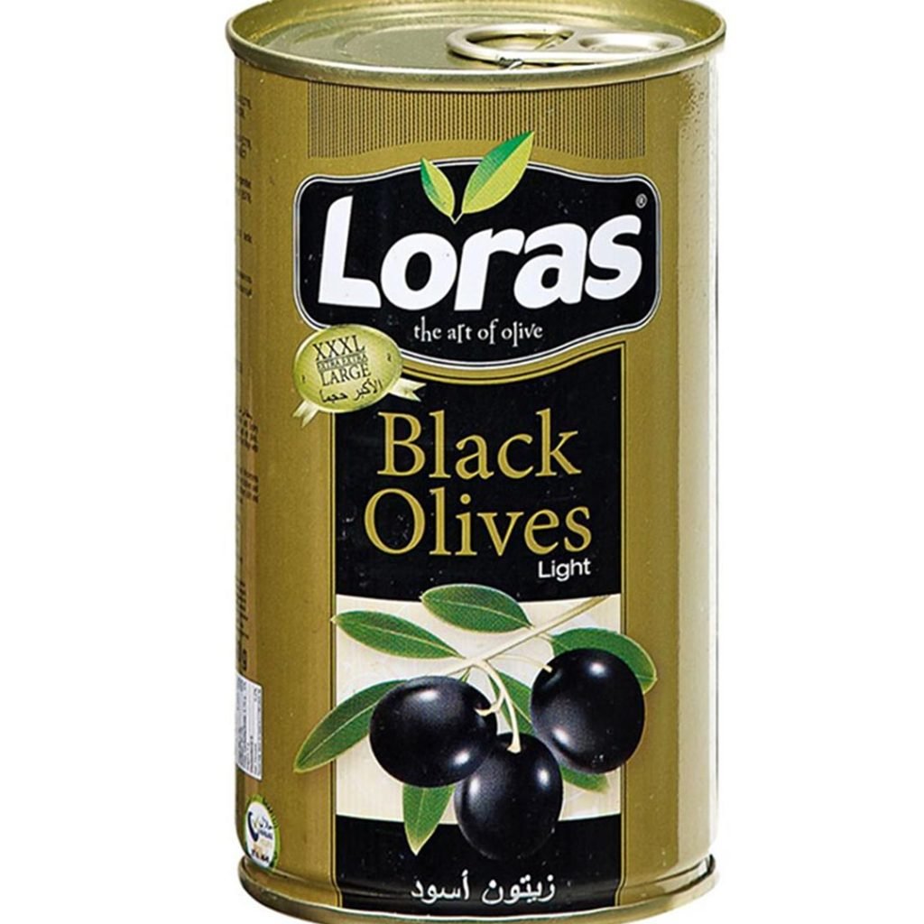 زیتون سیاه لوراس قوطی 1.5 کیلویی گرمی Loras