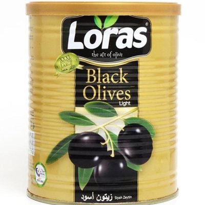 زیتون سیاه لوراس قوطی 800 گرمی Loras