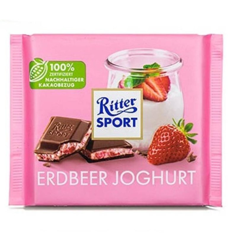شکلات با مغز ماست و توت فرنگی 100 گرمی ریتر اسپورت Ritter Sport