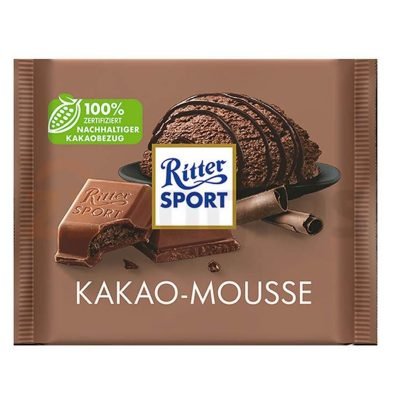 شکلات با مغز موس کاکائو ریتر اسپورت 100 گرم Ritter Sport