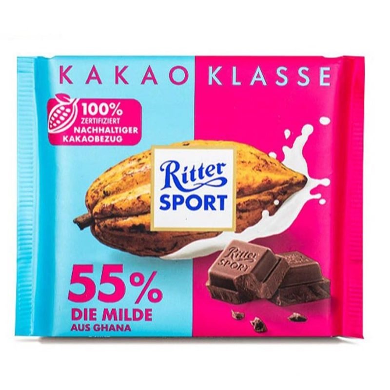 شکلات تلخ 55 درصد 100 گرمی ریتر اسپورت Ritter Sport