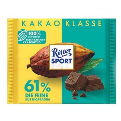شکلات تلخ 61 درصد ریتر اسپورت Ritter Sport
