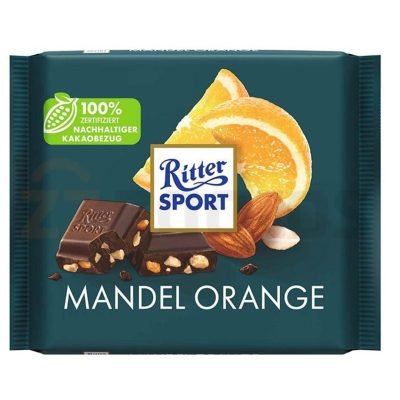 شکلات تلخ با تکه های بادام و پرتقال ریتر اسپورت 100 گرم Ritter Sport