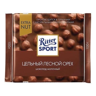 شکلات تلخ با تکه های فندق ریتر اسپورت 100 گرم Ritter Sport