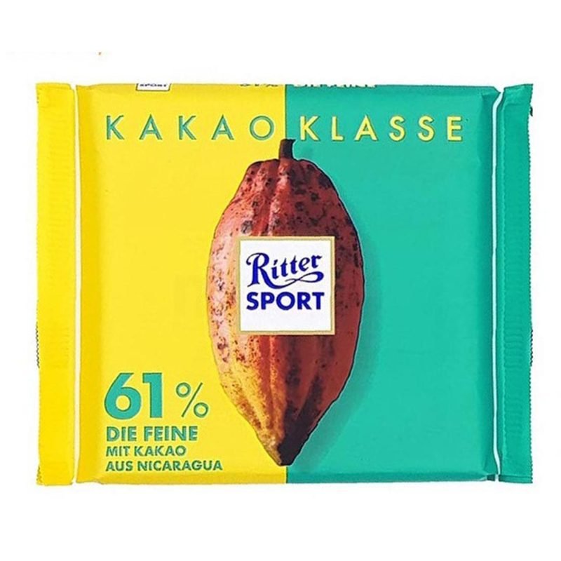 شکلات تلخ ۶۱ درصد 100 گرمی ریتر اسپرت Ritter Sport