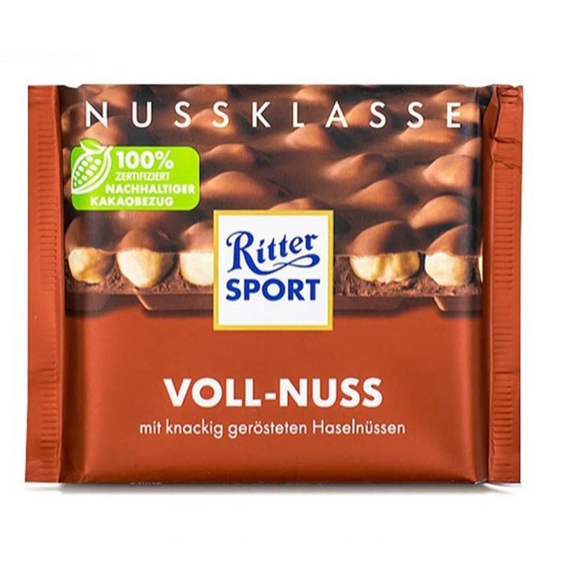 شکلات شیری با مغز فندق کامل ریتر اسپورت 100 گرم Ritter Sport