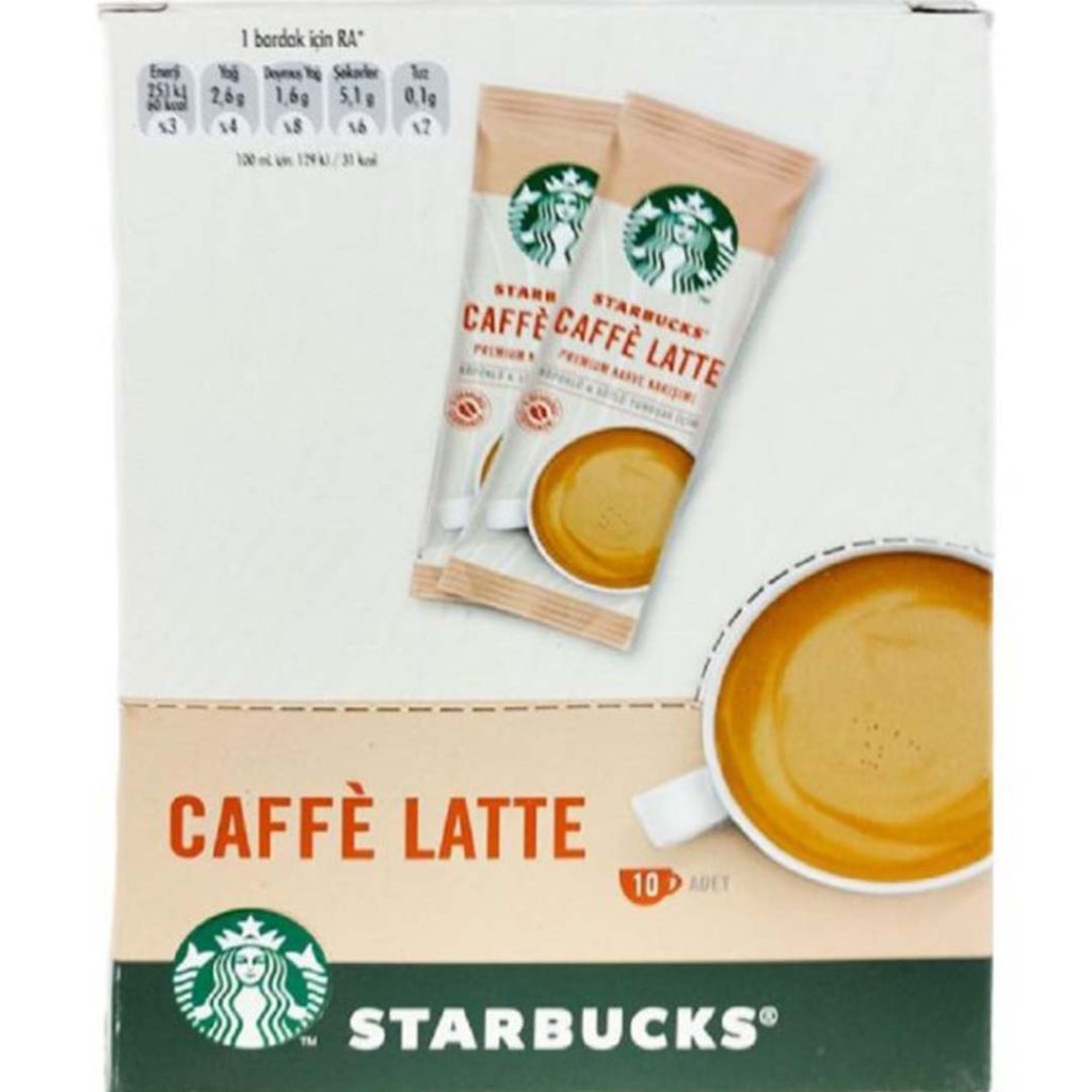 قهوه فوری ده عددی طعم کافه لاته استارباکس StarBacks
