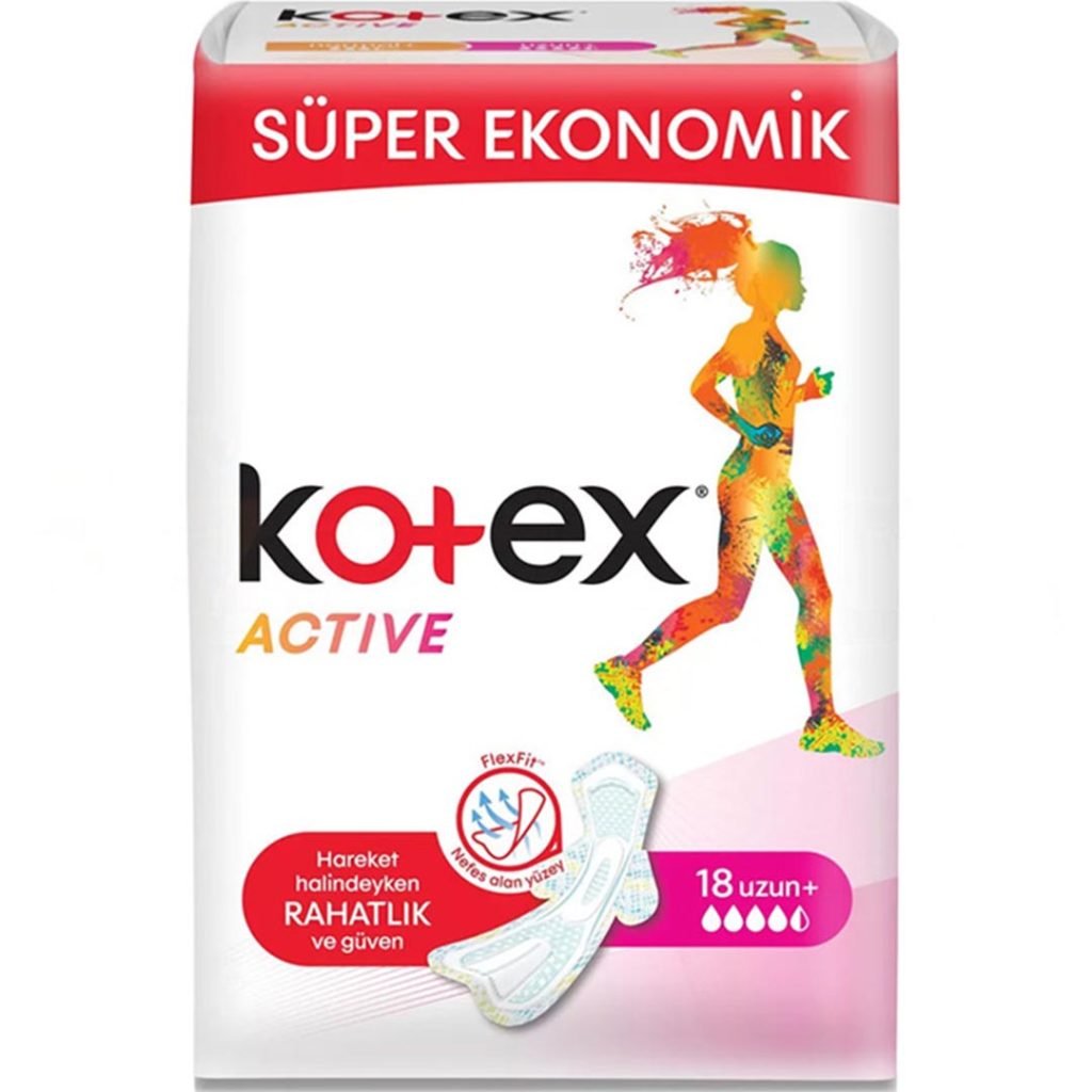 نوار بهداشتی بلند کوتکس اکتیو 18 عددی Kotex Active