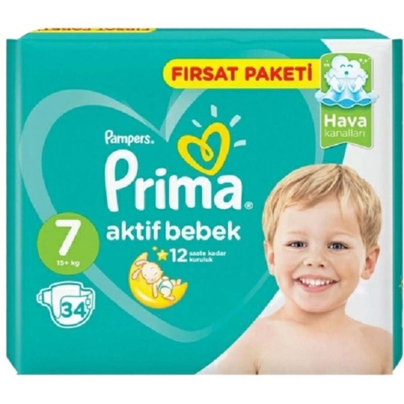 پوشک بچه 34 عددی سایز 7 پریما Prima