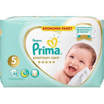 پوشک بچه ضد حساسیت 42 عددی سایز 5 پریما پمپرز Prima