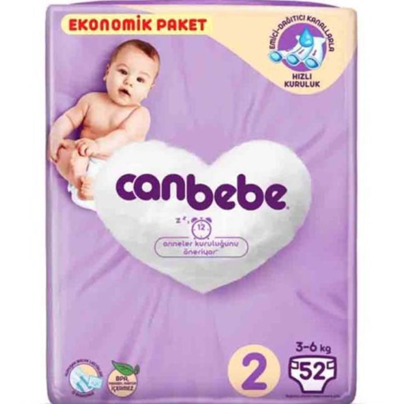 پوشک جان به به 52 عددی سایز 2 Canbebe