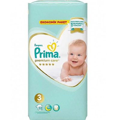 پوشک ضد حساسیت 52 عددی سایز 3 پریما پمپرز Prima