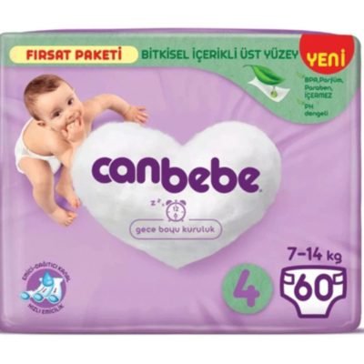 پوشک بچه جان به به سایز 4 بسته 60 عددی Canbebe