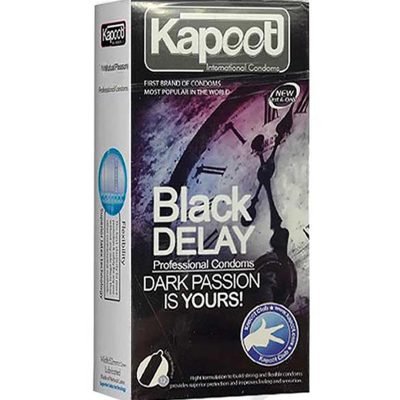 کاندوم تاخیری مشکی 12 عددی کاپوت Kapoot Black Delay