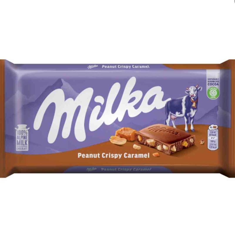 شکلات کارامل ترد بادام زمینی 90 گرم میلکا Milka
