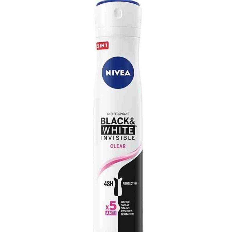 اسپری ضد تعریق عملکرد ۵ گانه و محافظت ۴۸ ساعته زنانه نیوآ 200 میلی لیتر Nivea Black & White