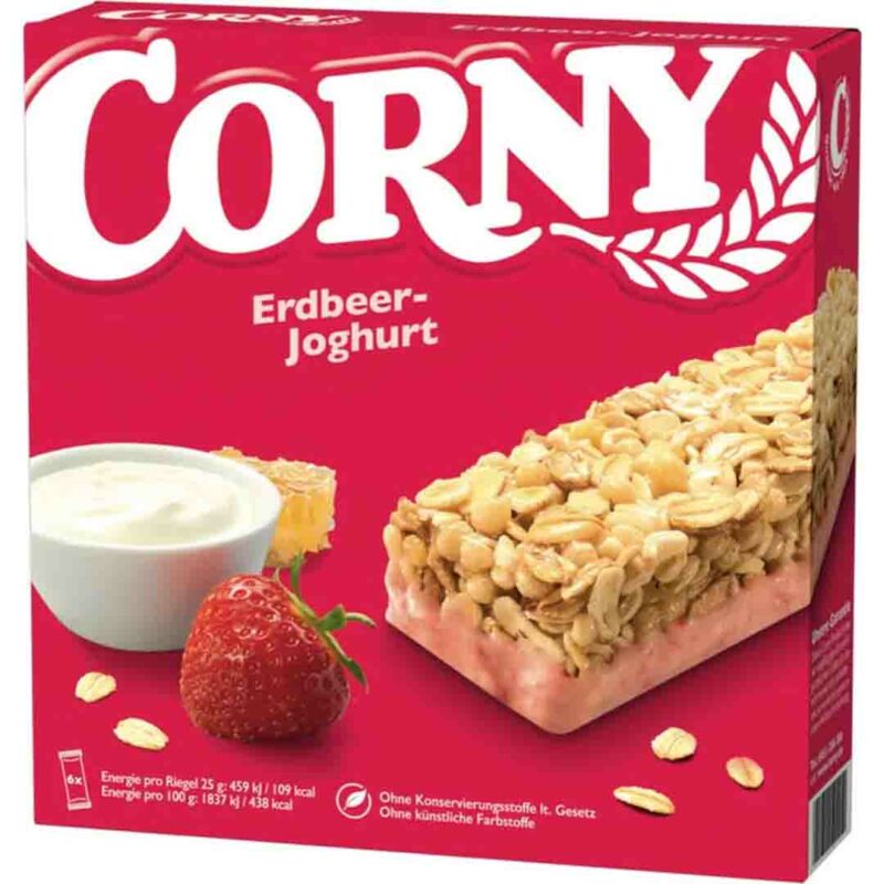 غلات بار کورنی ماست توت فرنگی 6 عددی Corny